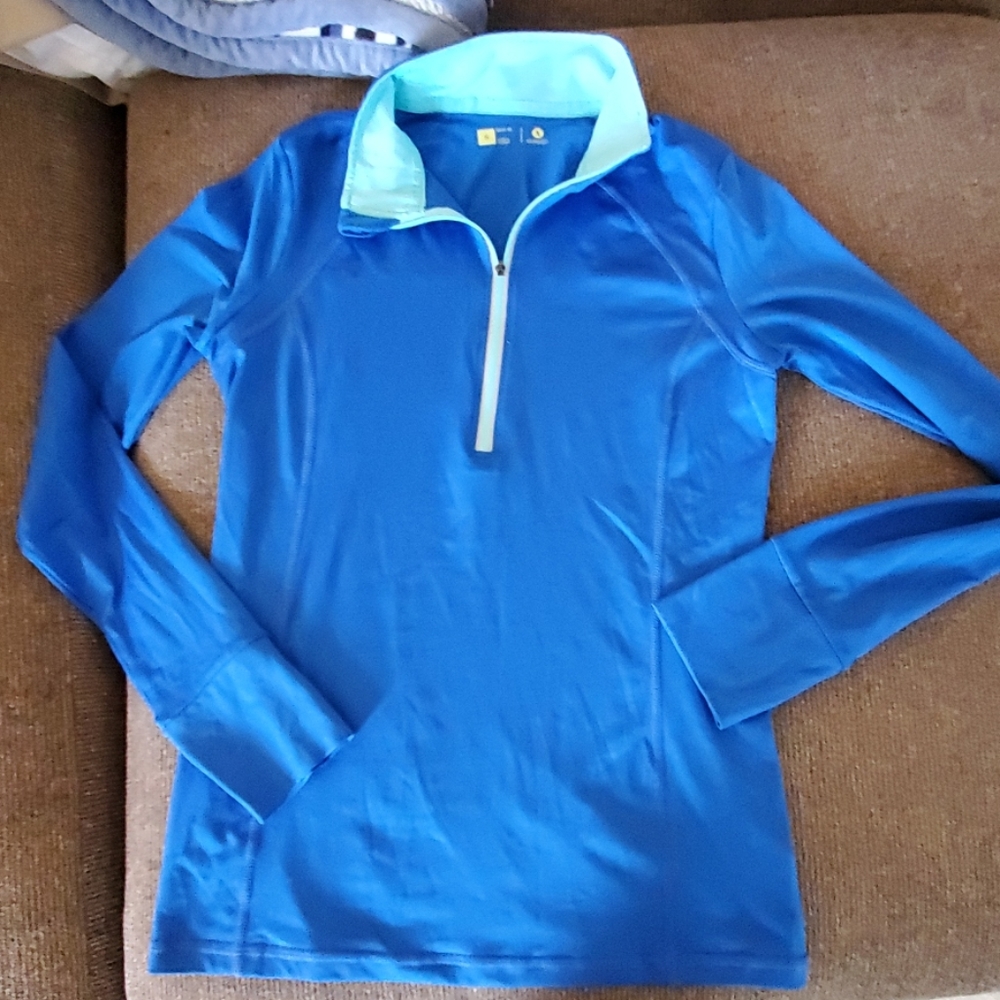 Throw over half zip up exercise long sleeve shirt
